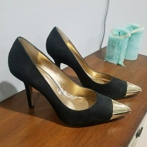 Jessica Simpson gold-tip Toe Black Heel